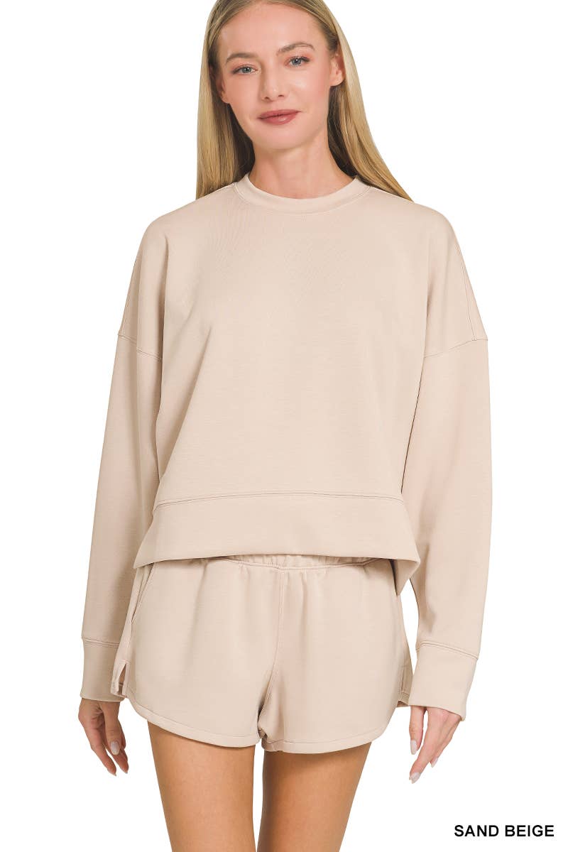 Scuba Sweatshirts & Shorts 2PC Set SI-27476 Zenana