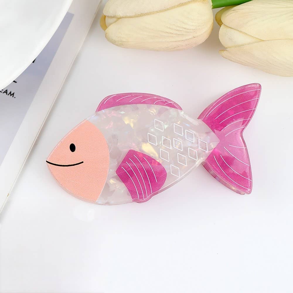 JUMBO VIBRANT OCEAN SEA FISH HAIR CLAW CLIPS | 40H987
