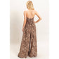 Leopard Print Strapless Jumpsuit