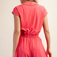 BUTTER SHORT SLEEVE QUARTER ZIP ROMPER