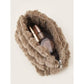 Faux Fur Quilted Cosmetic Pouch