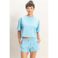 Short Sleeve Crew Neck Top And Shorts Set
