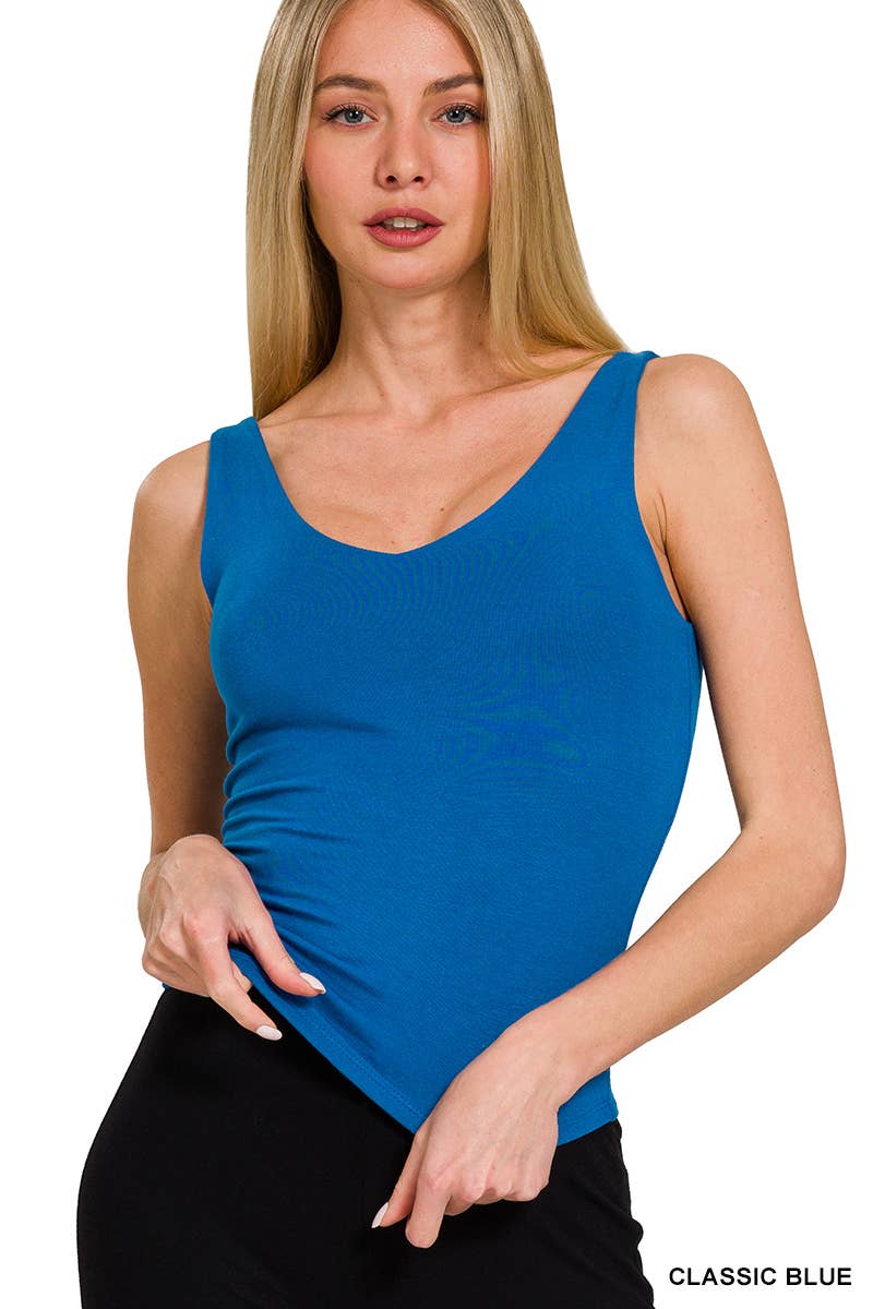 `Premium Rayon Double Layered Tank Top - Zenana
