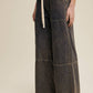Wide-Leg Denim Drawstring Pants LP0256