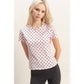 Polka Dot Short Sleeve Crew Neck Top