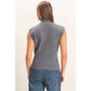 Sleeveless High Neck Knit Top