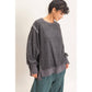 Oversized Raw Edge Crew Neck Sweatshirt