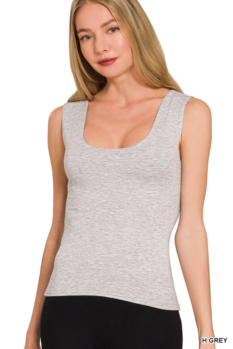 `Double Layer Rayon Tank Top Zenana