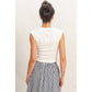 Ruched Waist Cap Sleeve Top