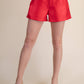 High Waist Glossy Fabric Shorts
