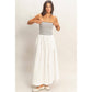 Striped Strapless Flowy Midi Dress
