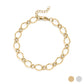 18K Gold PVD Stainless Steel Hammered Oval Chain Bracelet