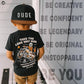 Flat Brim Trucker Hat - Dude - Black/Faux Leather