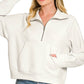 Scuba Half Zip Pullover With Kangaroo Pocket Zenana