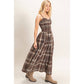Plaid Smocked Maxi Dress