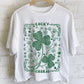 LUCKY CHARM CLOVER GRAPHIC LONG CROP TOP