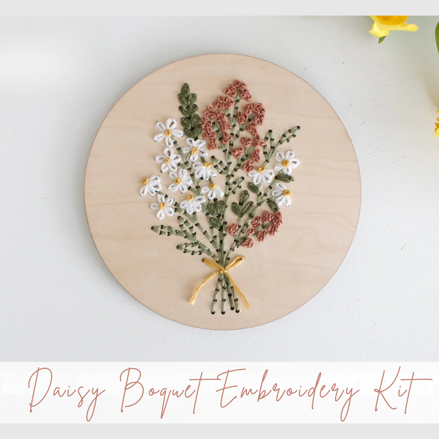 Daisy Bouquet Embroidery Kit – Floral DIY Craft