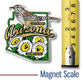 Arizona State Bird and Flower Map Magnet Made in USA