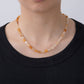 18K Gold Filled 6.5mm Citrine Gemstone Oblong Oval Gemstone Bead 15.5 Inch Handmade Necklace | WA-3286