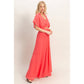 Collared Wrap Top & Wide-Leg Pants Set