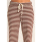 Low Rise Striped Waffle Knit Pants