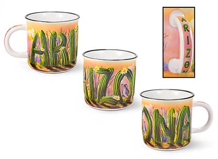 Mug-AZ 12oz Saguaros Text Puff