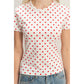 Polka Dot Short Sleeve Crew Neck Top