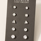 5 Pair Cz Stud Earrings Set