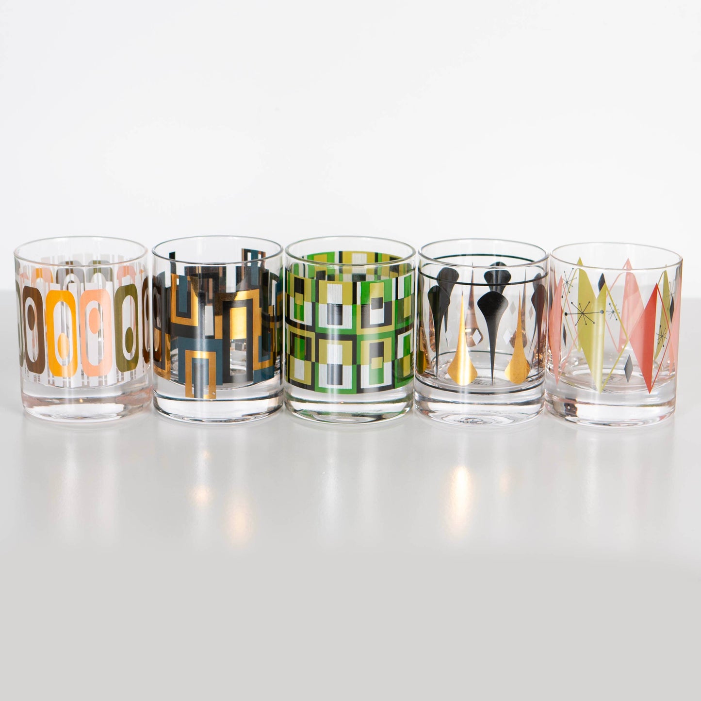 Retro Diamond Vintage Whiskey Rocks Cocktail Glass