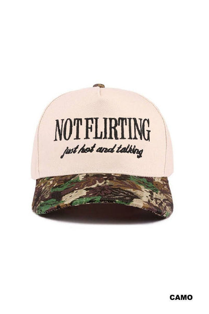 0731 Not Flirting Two Tone Canvas Cotton Cap SI-28474 Zenana Consgt.