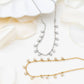 18K Gold PVD Stainless Steal Round Stone Dangle Necklace