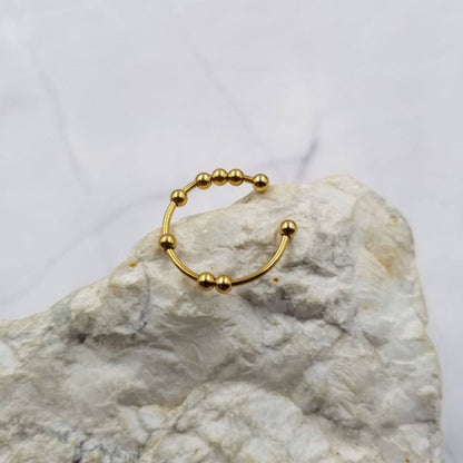 Stainless Steel Bead Fidget Spinner Rings
