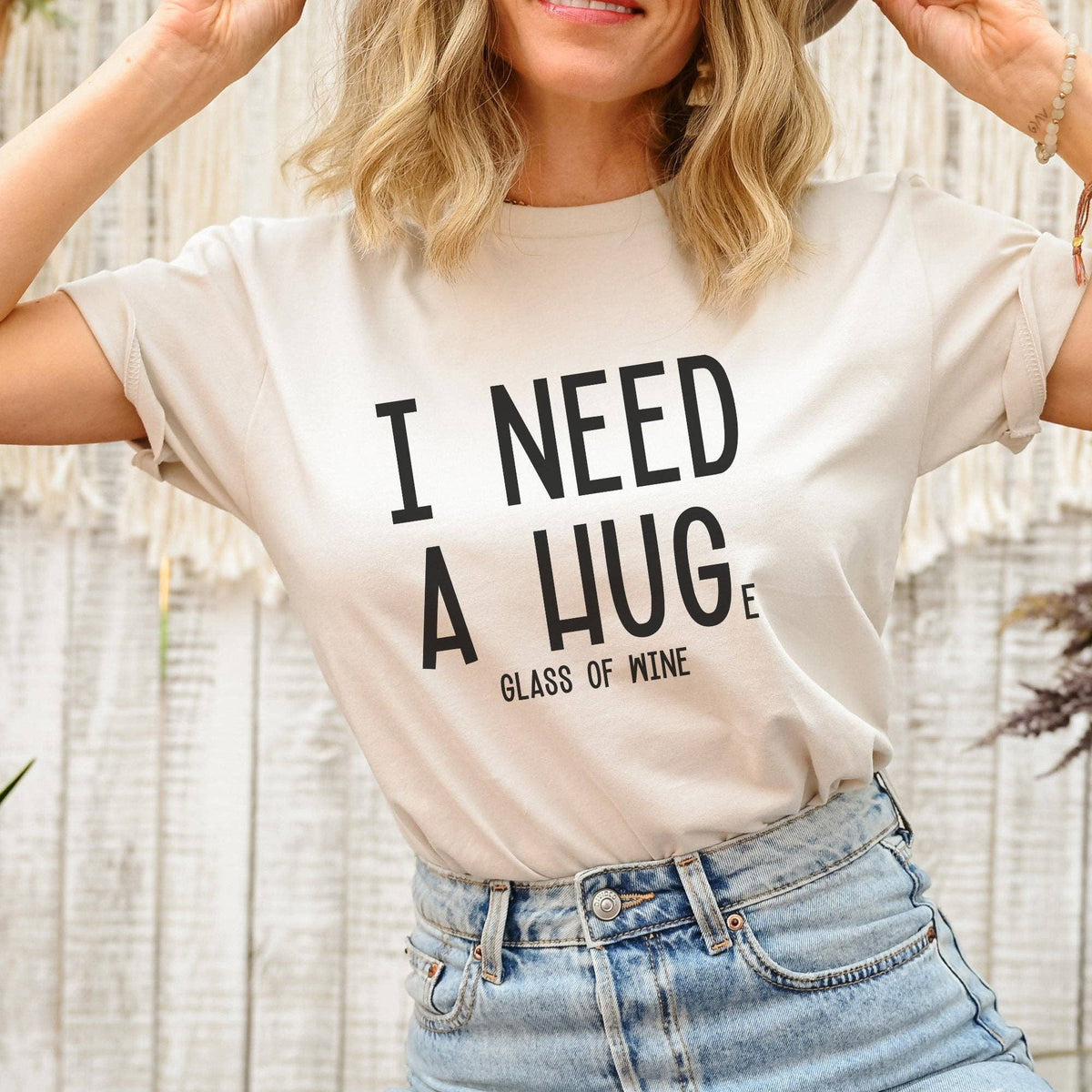I Need A Hug-e Glass Of Wine T-Shirt