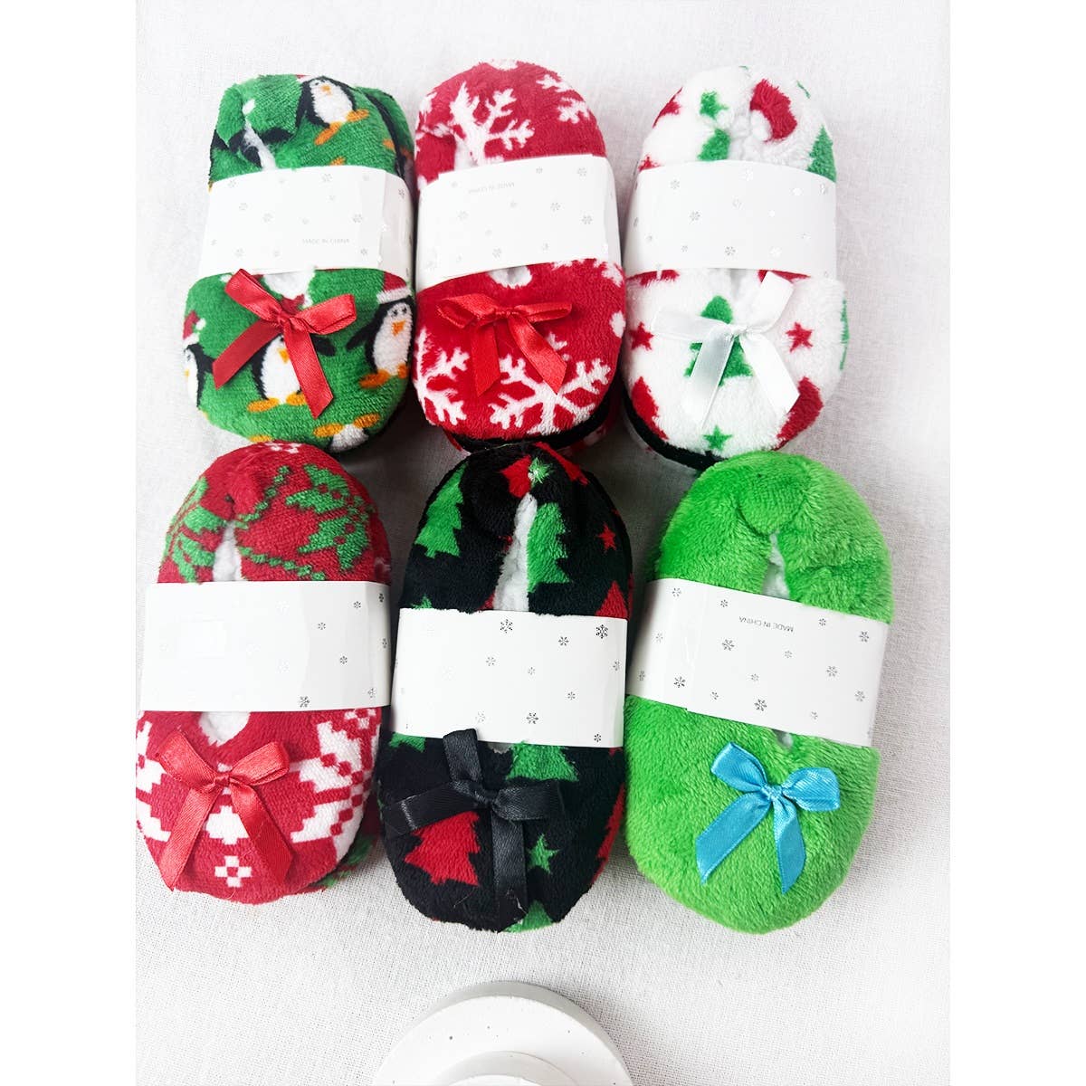 Kids Christmas Theme Fuzzy Slippers