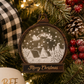 Snow Globe Santa Ornament – Layered Acrylic & Wood Christmas Ornament