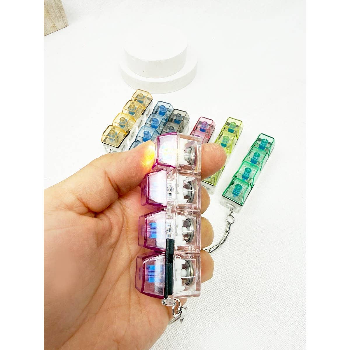 Light Up Clear Keyboard Keychain Fidget Toy