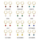 18K Gold PVD Birthstone Huggie Charm Earrings