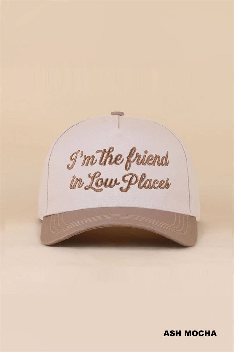 Besties'/I'm The Friend In Low Places two tone snapback hat
