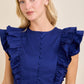 Ruffle Sleeve Button Front Romper