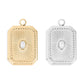18K Gold PVD Rectangle Sunburst Crystal Charm