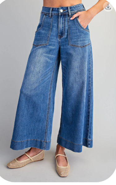 Wide Leg Pockets Jeans