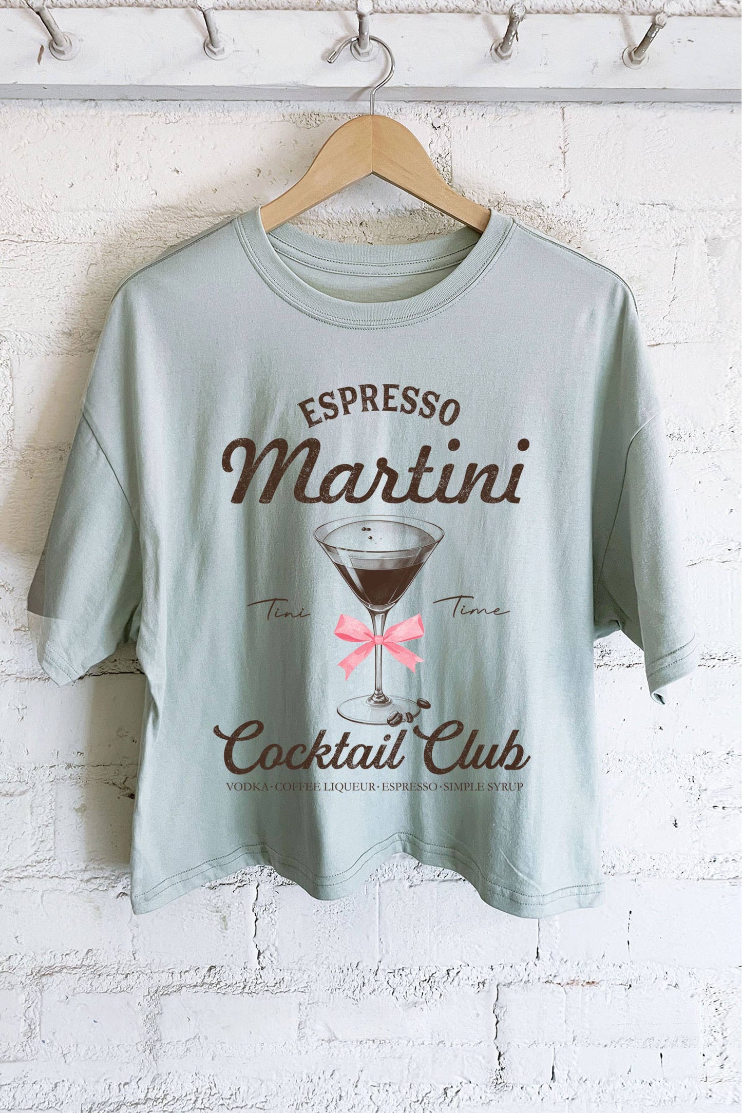 ESPRESSO MARTINI RIBBON GRAPHIC LONG CROP TOP