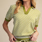 Collar Neck Short-Sleeve Polo Top