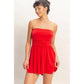 Strapless Shirred Waist Romper