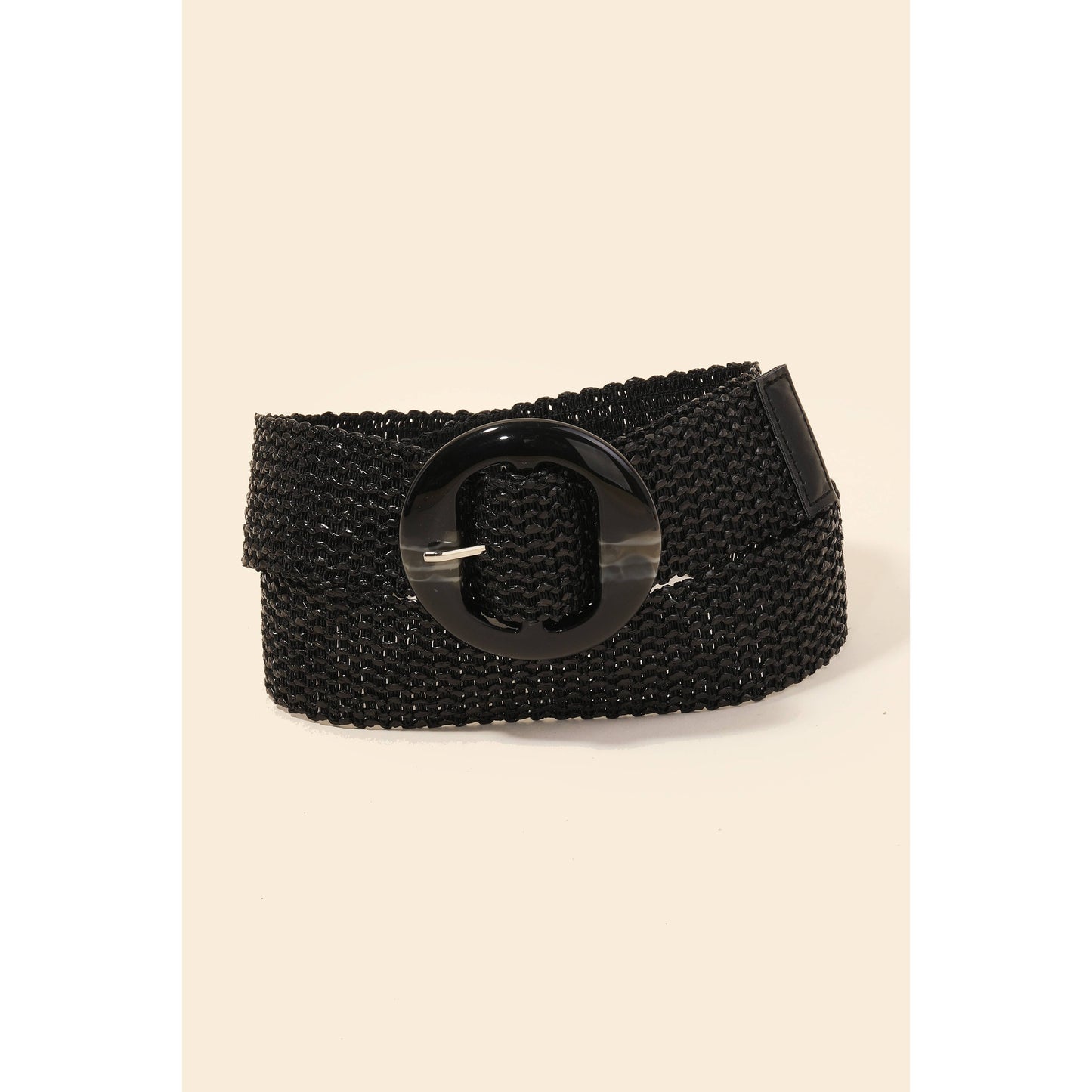 Acetate Buckle Elastic Braided Belt