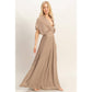 Collared Wrap Top & Wide-Leg Pants Set
