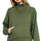 Scuba Half Zip Pullover With Kangaroo Pocket Zenana