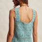 Crochet Lace Square Neck Tank Top LCR0117