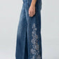 HIGH RISE WIDE LEG WITH LASER PRINT