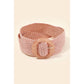 Acetate Buckle Elastic Braided Belt
